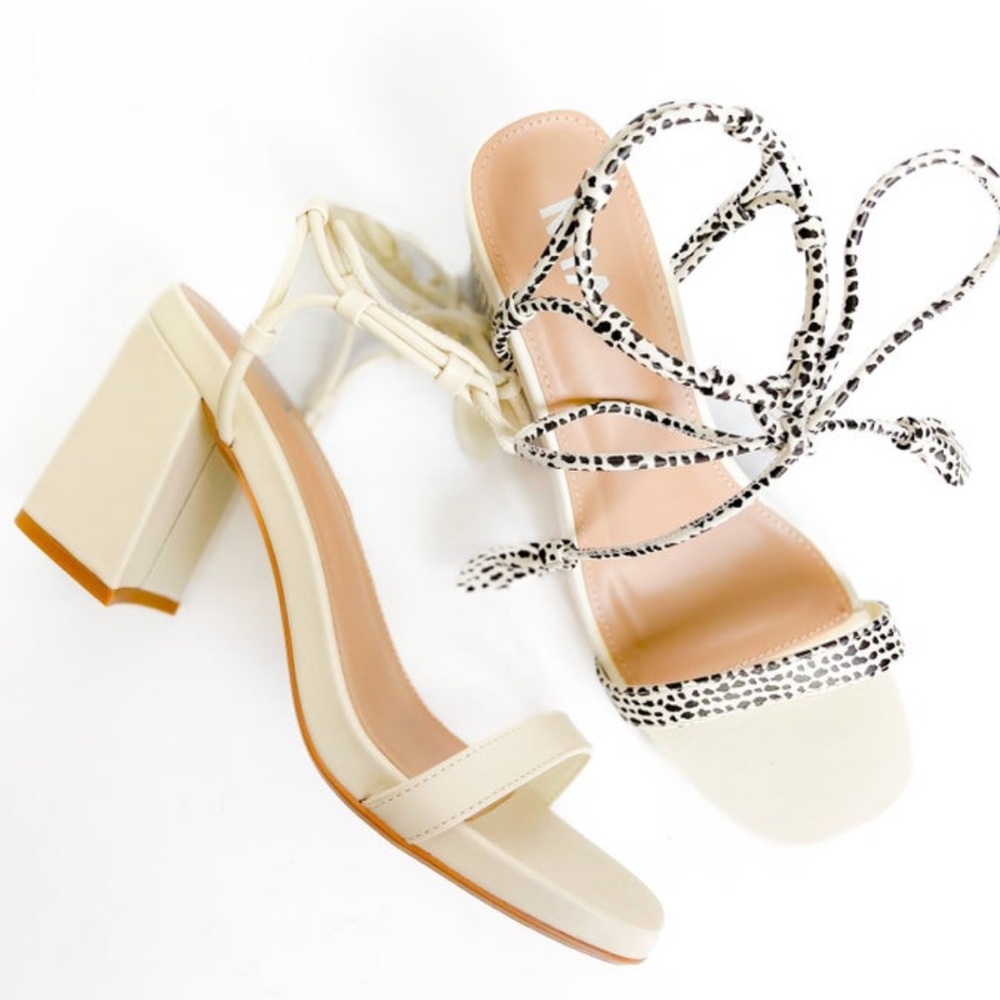 NWT MIA Cheetah Tie Up Heel Shoes size 7.5